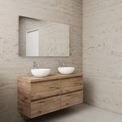 Badkamermeubel Gliss Project 120cm⎢4-lades⎢Wellington Oak⎢Onderkast met topblad Badkamermeubel Gliss Project 120cm⎢4-lades⎢Wellington Oak⎢Onderkast met topblad