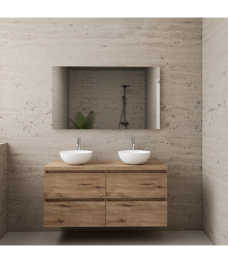 GLISS DESIGN Badkamermeubel Gliss Project 120cm⎢4-lades⎢Wellington Oak⎢Onderkast met topblad