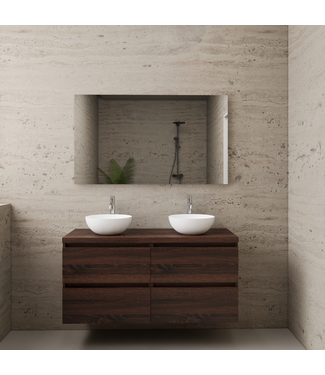 GLISS DESIGN Badkamermeubel Gliss Project 120cm⎢4-lades⎢Sonoma Choco⎢Onderkast met topblad