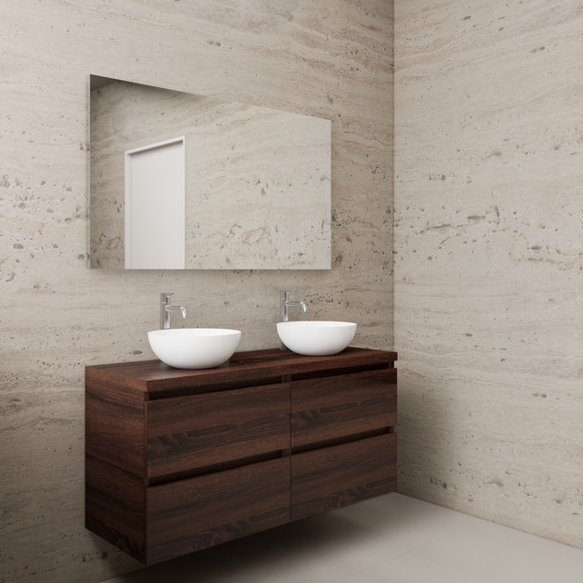 Badkamermeubel Gliss Project 120cm⎢4-lades⎢Sonoma Choco⎢Onderkast met topblad Badkamermeubel Gliss Project 120cm⎢4-lades⎢Sonoma Choco⎢Onderkast met topblad