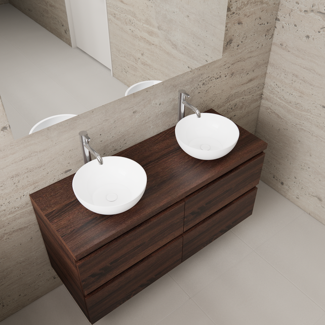 Badkamermeubel Gliss Project 120cm⎢4-lades⎢Sonoma Choco⎢Onderkast met topblad Badkamermeubel Gliss Project 120cm⎢4-lades⎢Sonoma Choco⎢Onderkast met topblad