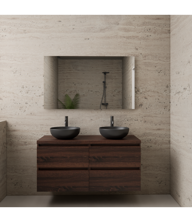 GLISS DESIGN Badkamermeubel Gliss Project 120cm⎢4-lades⎢Sonoma Choco⎢Onderkast met topblad