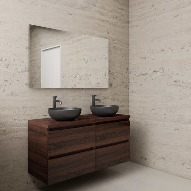 Badkamermeubel Gliss Project 120cm⎢4-lades⎢Sonoma Choco⎢Onderkast met topblad Badkamermeubel Gliss Project 120cm⎢4-lades⎢Sonoma Choco⎢Onderkast met topblad