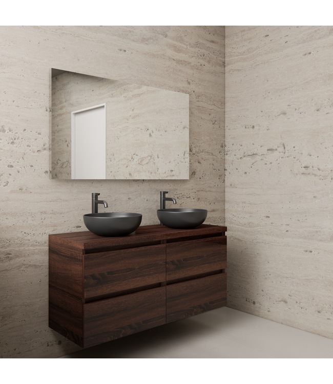 GLISS DESIGN Badkamermeubel Gliss Project 120cm⎢4-lades⎢Sonoma Choco⎢Onderkast met topblad