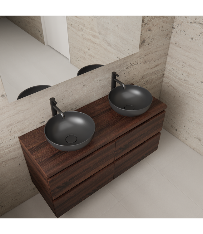 Badkamermeubel Gliss Project 120cm⎢4-lades⎢Sonoma Choco⎢Onderkast met topblad