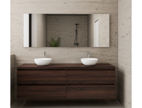 Badkamermeubel Gliss Project 160cm⎢4-lades⎢Sonoma Choco⎢Onderkast met topblad