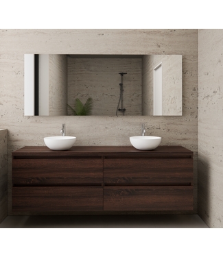 GLISS DESIGN Badkamermeubel Gliss Project 160cm⎢4-lades⎢Sonoma Choco⎢Onderkast met topblad