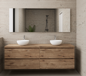 Badkamermeubel Gliss Project 160cm⎢4-lades⎢Wellington Oak⎢Onderkast met topblad