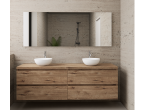Badkamermeubel Gliss Project 160cm⎢4-lades⎢Wellington Oak⎢Onderkast met topblad