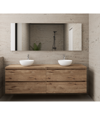 GLISS DESIGN Badkamermeubel Gliss Project 160cm⎢4-lades⎢Wellington Oak⎢Onderkast met topblad