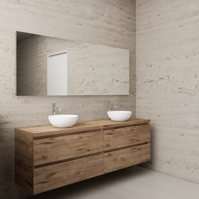 Badkamermeubel Gliss Project 160cm⎢4-lades⎢Wellington Oak⎢Onderkast met topblad