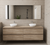 Badkamermeubel Gliss Project 160cm⎢4-lades⎢Canyon Oak⎢Onderkast met topblad Badkamermeubel Gliss Project 160cm⎢4-lades⎢Canyon Oak⎢Onderkast met topblad