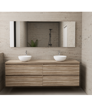 GLISS DESIGN Badkamermeubel Gliss Project 160cm⎢4-lades⎢Canyon Oak⎢Onderkast met topblad