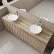 Badkamermeubel Gliss Project 160cm⎢4-lades⎢Canyon Oak⎢Onderkast met topblad Badkamermeubel Gliss Project 160cm⎢4-lades⎢Canyon Oak⎢Onderkast met topblad