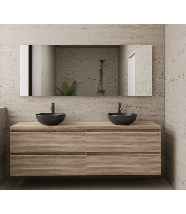 Badkamermeubel Gliss Project 160cm⎢4-lades⎢Canyon Oak⎢Onderkast met topblad