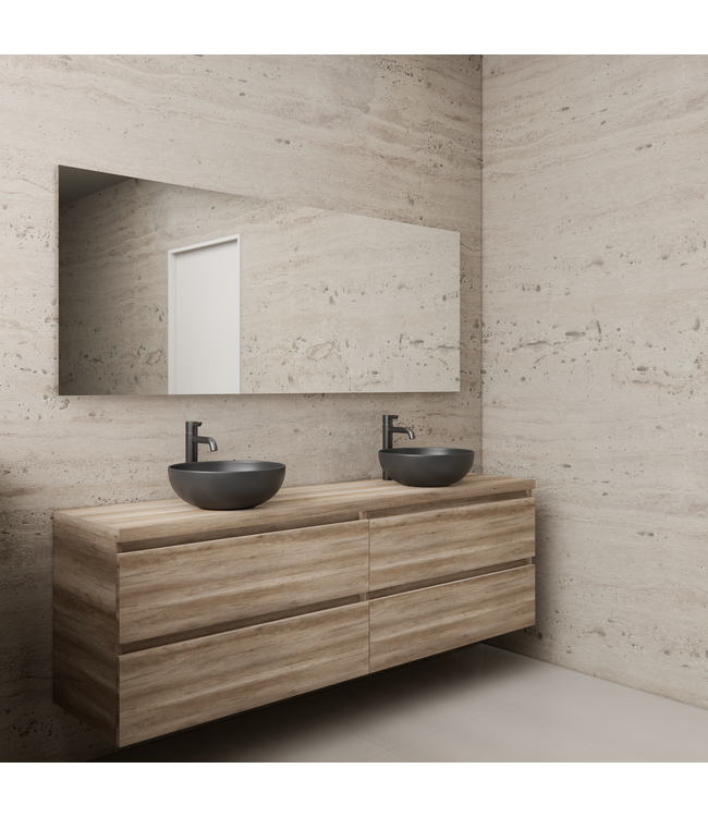 Badkamermeubel Gliss Project 160cm⎢4-lades⎢Canyon Oak⎢Onderkast met topblad