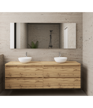 GLISS DESIGN Badkamermeubel Gliss Project 160cm⎢4-lades⎢Dakota Oak⎢Onderkast met topblad