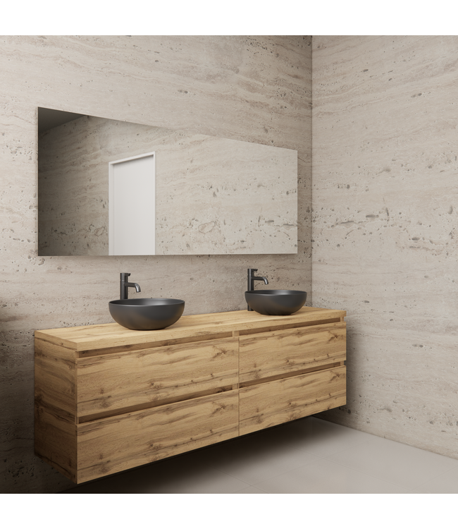 Badkamermeubel Gliss Project 160cm⎢4-lades⎢Dakota Oak⎢Onderkast met topblad
