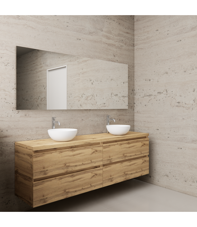 Badkamermeubel Gliss Project 160cm⎢4-lades⎢Dakota Oak⎢Onderkast met topblad