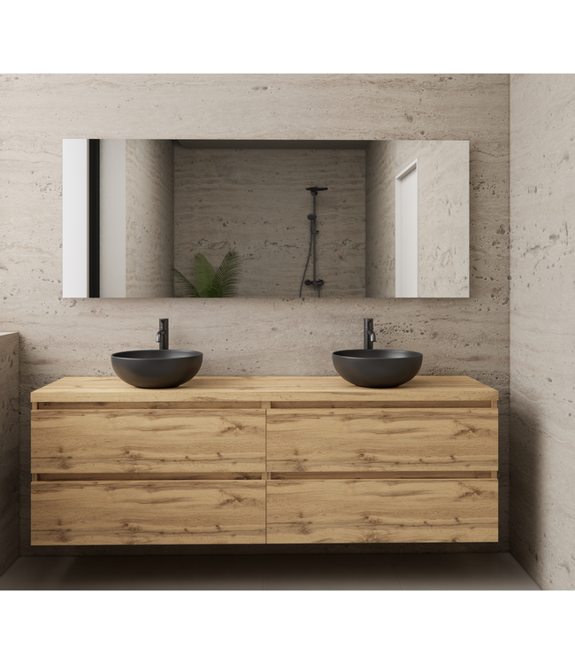 Badkamermeubel Gliss Project 160cm⎢4-lades⎢Dakota Oak⎢Onderkast met topblad