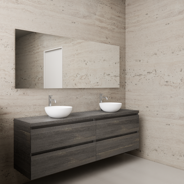 Badkamermeubel Gliss Project 160cm⎢4-lades⎢Frey Oak⎢Onderkast met topblad