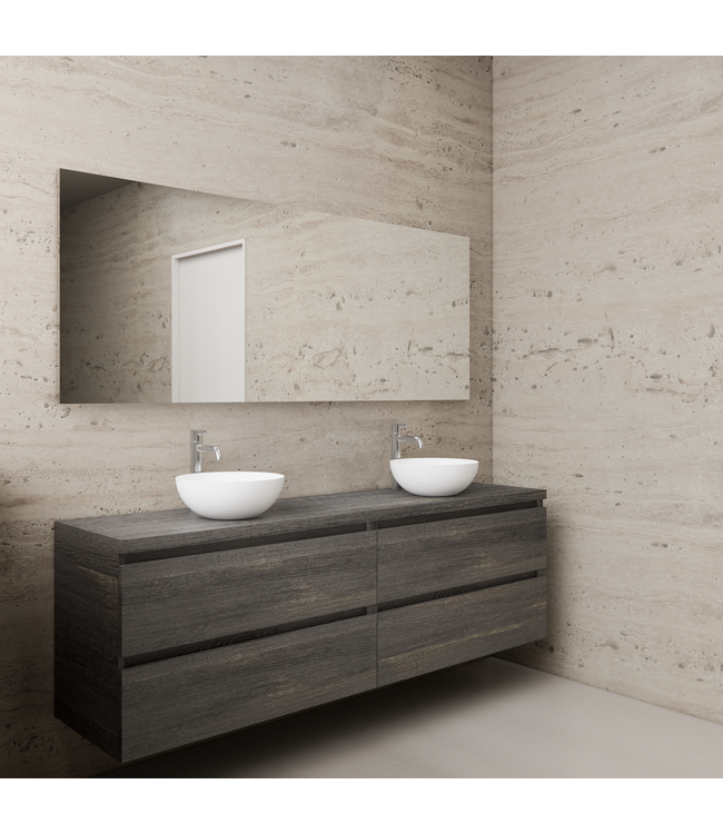 Badkamermeubel Gliss Project 160cm⎢4-lades⎢Frey Oak⎢Onderkast met topblad