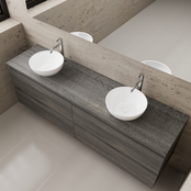 Badkamermeubel Gliss Project 160cm⎢4-lades⎢Frey Oak⎢Onderkast met topblad