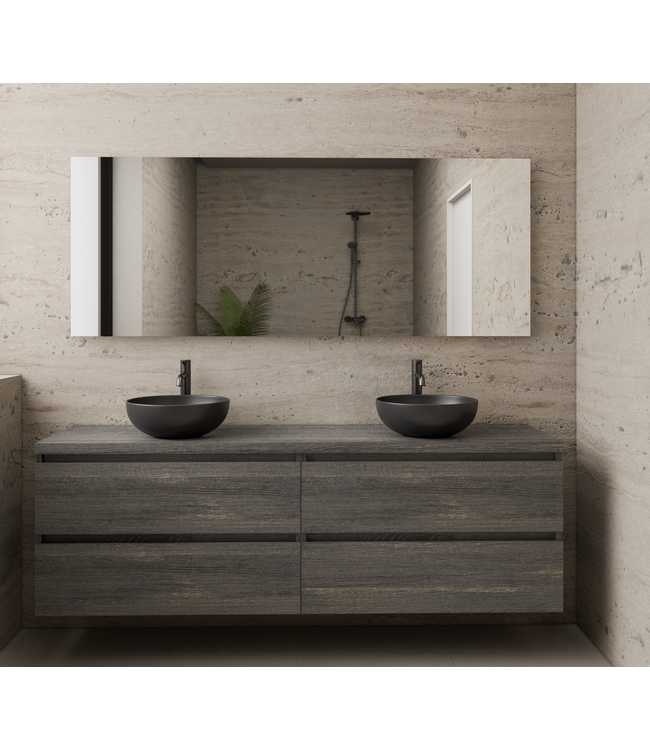 Badkamermeubel Gliss Project 160cm⎢4-lades⎢Frey Oak⎢Onderkast met topblad