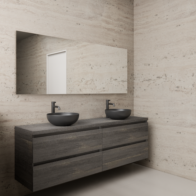 Badkamermeubel Gliss Project 160cm⎢4-lades⎢Frey Oak⎢Onderkast met topblad