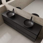 Badkamermeubel Gliss Project 160cm⎢4-lades⎢Mat Zwart⎢Onderkast met topblad Badkamermeubel Gliss Project 160cm⎢4-lades⎢Mat Zwart⎢Onderkast met topblad