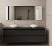 Badkamermeubel Gliss Project 160cm⎢4-lades⎢Mat Zwart⎢Onderkast met topblad Badkamermeubel Gliss Project 160cm⎢4-lades⎢Mat Zwart⎢Onderkast met topblad