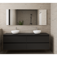 Badkamermeubel Gliss Project 160cm⎢4-lades⎢Mat Zwart⎢Onderkast met topblad