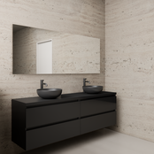 Badkamermeubel Gliss Project 160cm⎢4-lades⎢Mat Zwart⎢Onderkast met topblad Badkamermeubel Gliss Project 160cm⎢4-lades⎢Mat Zwart⎢Onderkast met topblad