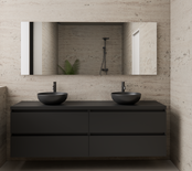 Badkamermeubel Gliss Project 160cm⎢4-lades⎢Mat Zwart⎢Onderkast met topblad Badkamermeubel Gliss Project 160cm⎢4-lades⎢Mat Zwart⎢Onderkast met topblad