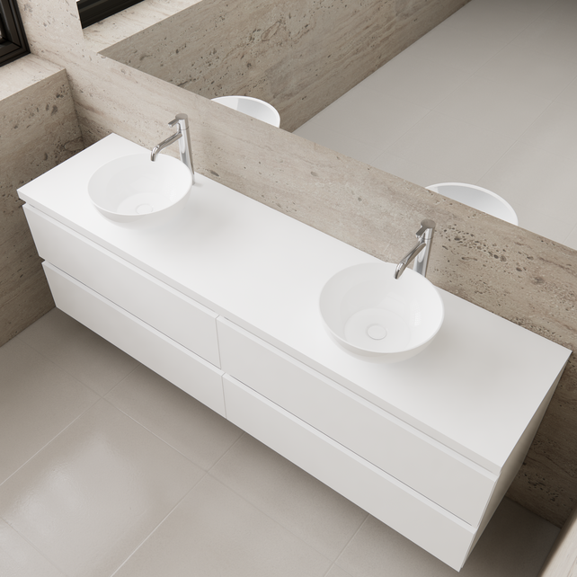 Badkamermeubel Gliss Project 160cm⎢4-lades⎢Hoogglans Wit⎢Onderkast met topblad Badkamermeubel Gliss Project 160cm⎢4-lades⎢Hoogglans Wit⎢Onderkast met topblad