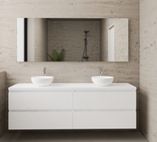 Badkamermeubel Gliss Project 160cm⎢4-lades⎢Hoogglans Wit⎢Onderkast met topblad Badkamermeubel Gliss Project 160cm⎢4-lades⎢Hoogglans Wit⎢Onderkast met topblad