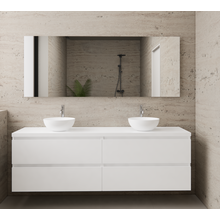 Badkamermeubel Gliss Project 160cm⎢4-lades⎢Hoogglans Wit⎢Onderkast met topblad