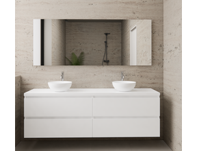 Badkamermeubel Gliss Project 160cm⎢4-lades⎢Hoogglans Wit⎢Onderkast met topblad