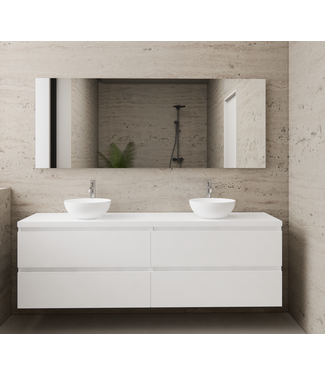 GLISS DESIGN Badkamermeubel Gliss Project 160cm⎢4-lades⎢Hoogglans Wit⎢Onderkast met topblad