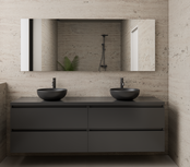 Badkamermeubel Gliss Project 200cm⎢4-lades⎢Hoogglans Antraciet⎢Onderkast met topblad