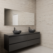 Badkamermeubel Gliss Project 200cm⎢4-lades⎢Hoogglans Antraciet⎢Onderkast met topblad