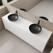 Badkamermeubel Gliss Project 200cm⎢4-lades⎢Hoogglans Wit⎢Onderkast met topblad