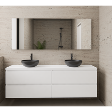 Badkamermeubel Gliss Project 200cm⎢4-lades⎢Hoogglans Wit⎢Onderkast met topblad