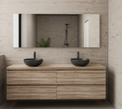 Badkamermeubel Gliss Project 200cm⎢4-lades⎢Canyon Oak⎢Onderkast met topblad