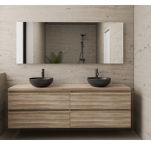 Badkamermeubel Gliss Project 200cm⎢4-lades⎢Canyon Oak⎢Onderkast met topblad