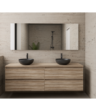 GLISS DESIGN Badkamermeubel Gliss Project 200cm⎢4-lades⎢Canyon Oak⎢Onderkast met topblad