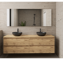 Badkamermeubel Gliss Project 200cm⎢4-lades⎢Dakota Oak⎢Onderkast met topblad