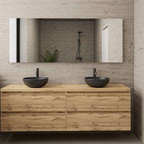 Badkamermeubel Gliss Project 200cm⎢4-lades⎢Dakota Oak⎢Onderkast met topblad