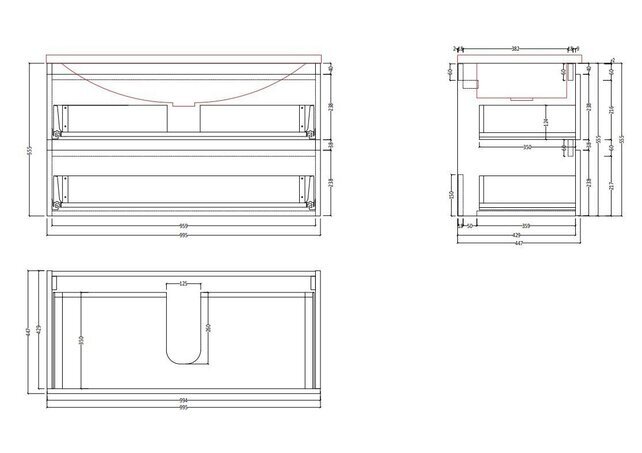 Badkamermeubel Gliss Project 200cm⎢4-lades⎢Frey Oak⎢Onderkast met topblad Badkamermeubel Gliss Project 200cm⎢4-lades⎢Frey Oak⎢Onderkast met topblad