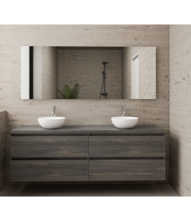 Badkamermeubel Gliss Project 200cm⎢4-lades⎢Frey Oak⎢Onderkast met topblad